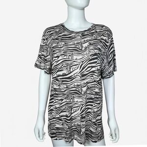 Two 2 Fly Women’s Western Rodeo Zebra Print Short Sleeve Top